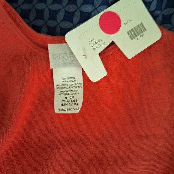 tiny seed denim dress with pink onesie carters 9-12 months - Picture 7 of 8